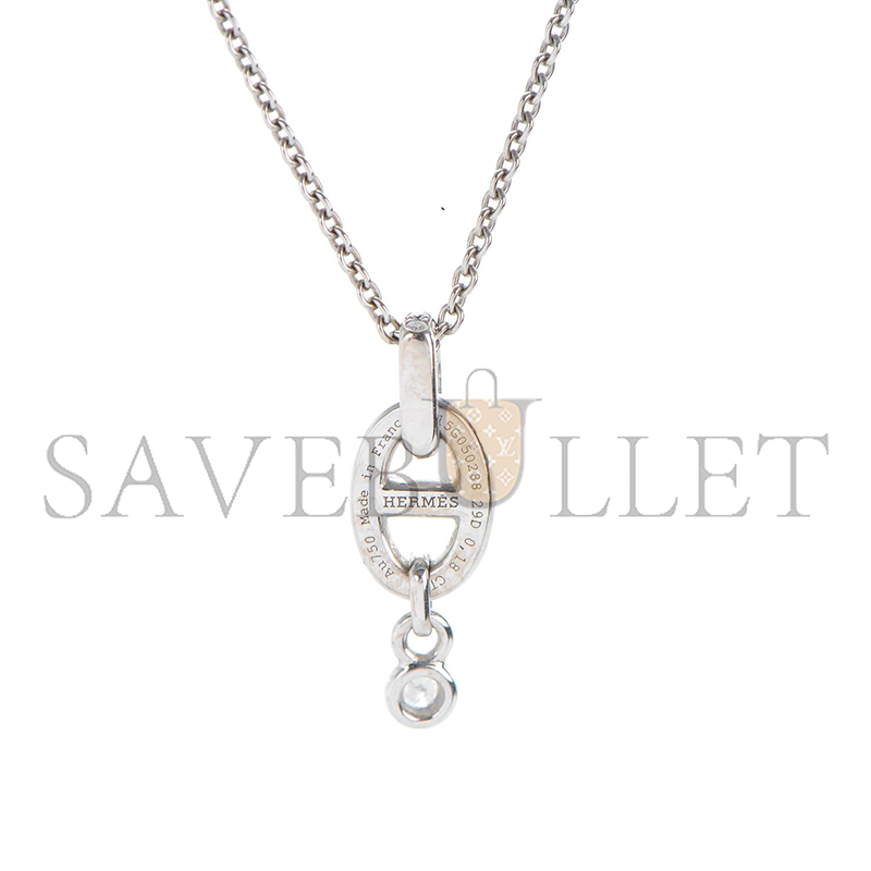 HERMÈS 18K WHITE GOLD DIAMOND PM CHAINE D